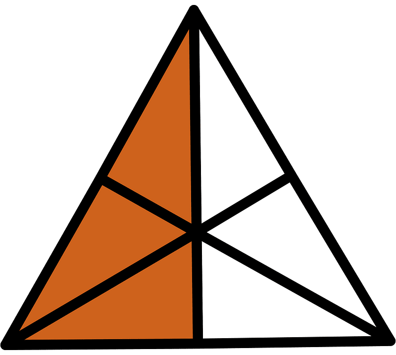 Orange-Brown Triangle Fraction 3:6