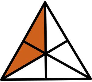 Orange-Brown Triangle Fraction 2:6