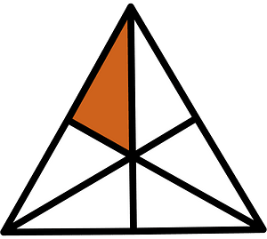 Orange-Brown Triangle Fraction 1:6