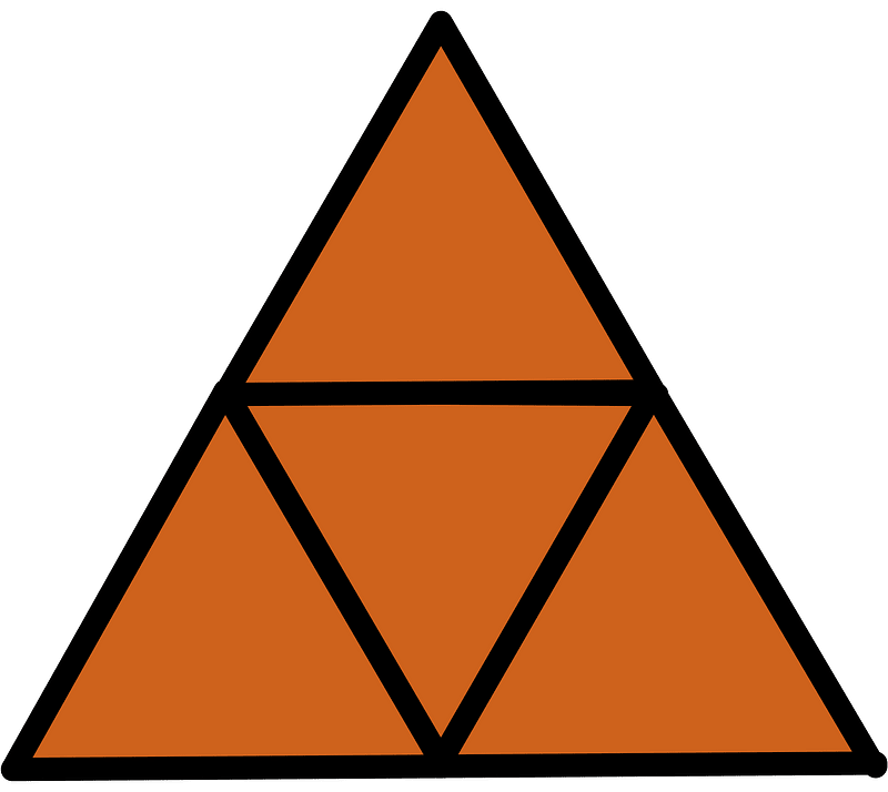 Orange-Brown Triangle Fraction 4:4