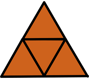 Orange-Brown Triangle Fraction 4:4