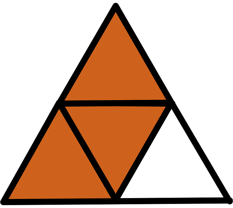 Orange-Brown Triangle Fraction 3:4