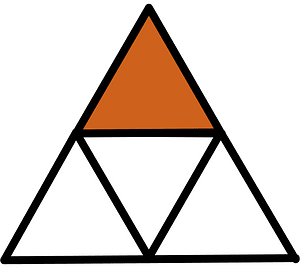 Orange-Brown Triangle Fraction 1:4