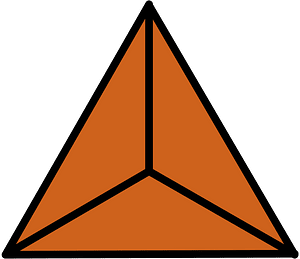 Orange-Brown Triangle Fraction 3:3