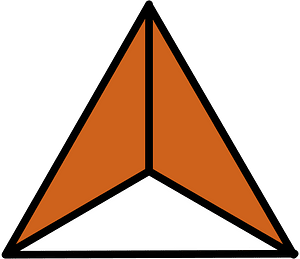 Orange-Brown Triangle Fraction 2:3
