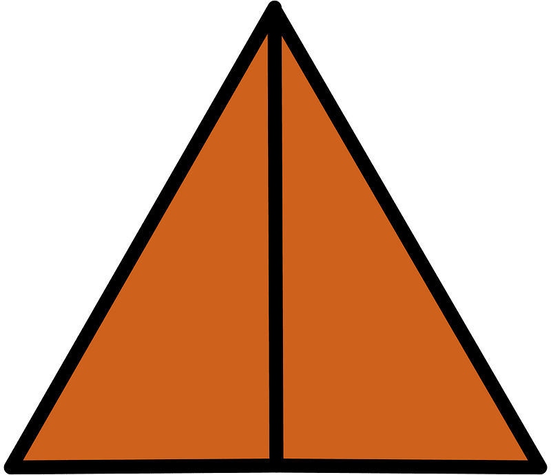 Orange-Brown Triangle Fraction 2:2