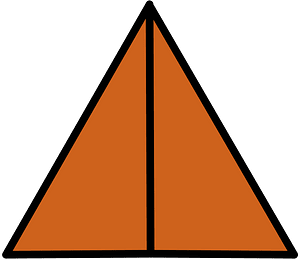 Orange-Brown Triangle Fraction 2:2