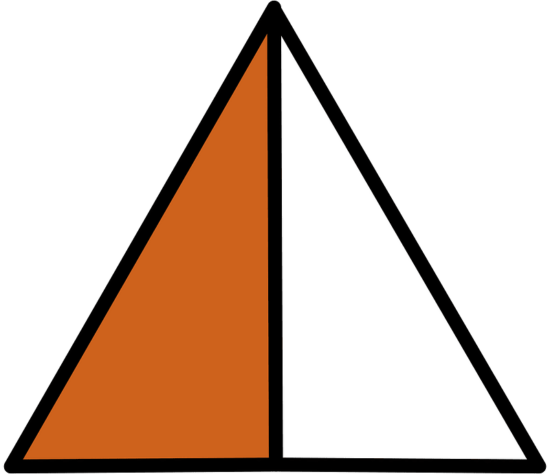 Orange-Brown Triangle Fraction 1:2