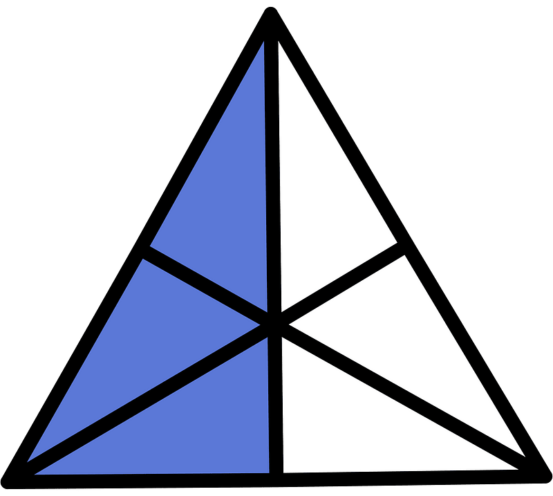 Ultramarine Triangle Fraction 3:6