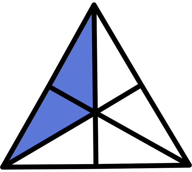 Ultramarine Triangle Fraction 2:6