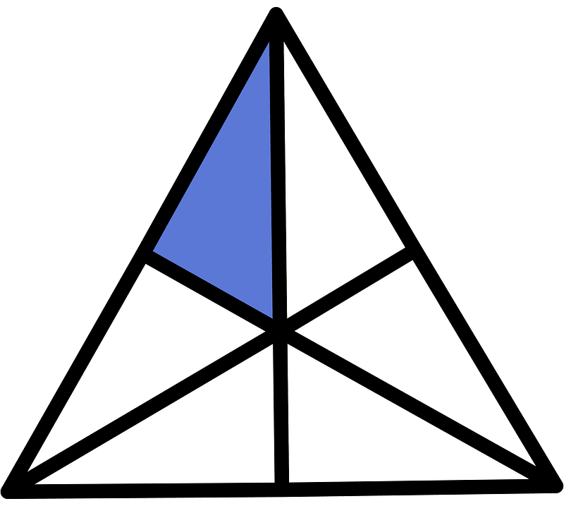 Ultramarine Triangle Fraction 1:6