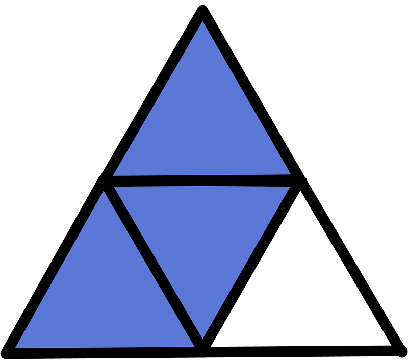 Ultramarine Triangle Fraction 3:4