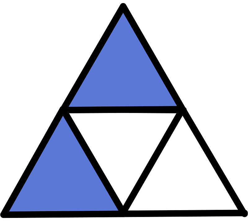 Ultramarine Triangle Fraction 2:4