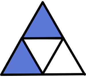 Ultramarine Triangle Fraction 2:4
