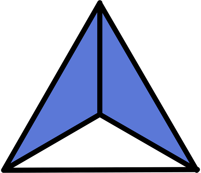 Ultramarine Triangle Fraction 2:3