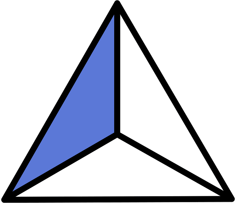 Ultramarine Triangle Fraction 1:3