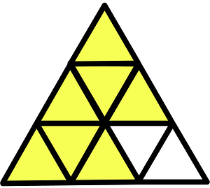 Yellow Triangle Fraction 7:9