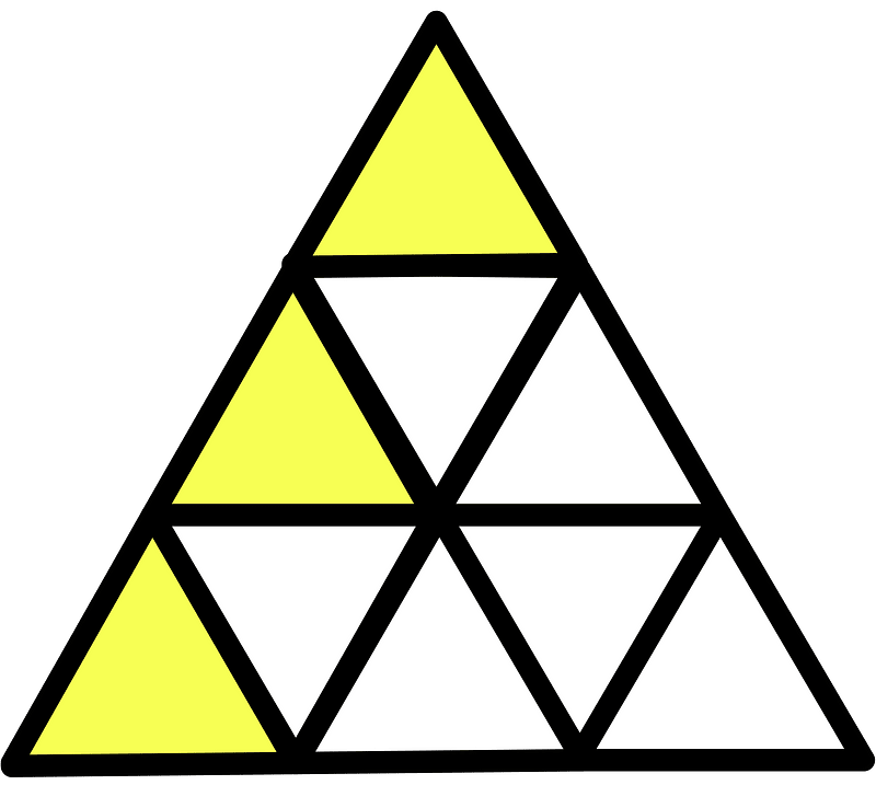 Yellow Triangle Fraction 3:9