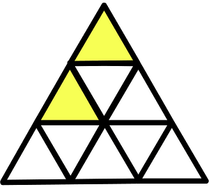 Yellow Triangle Fraction 2:9