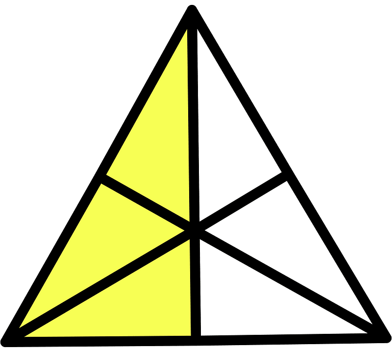 Yellow Triangle Fraction 3:6