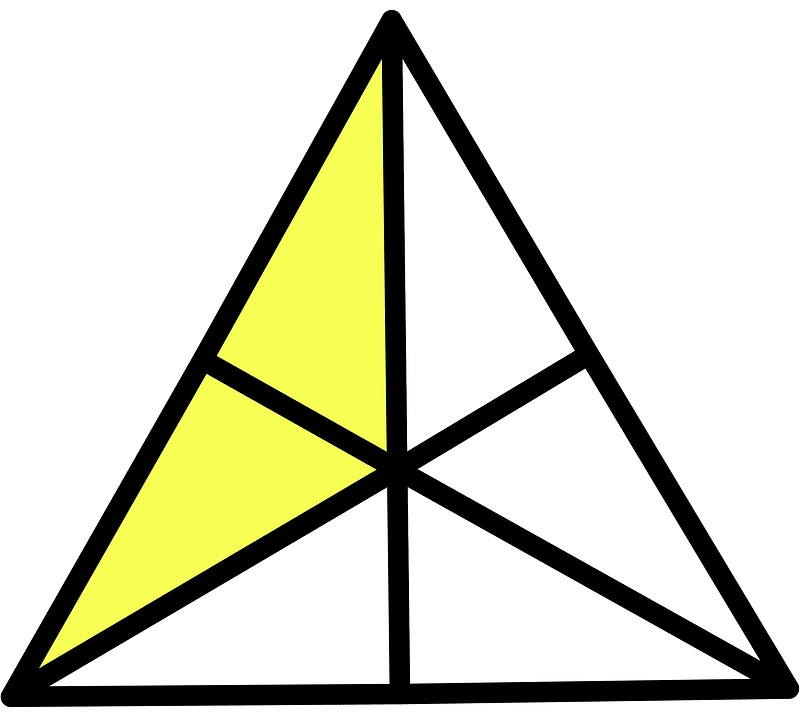 Yellow Triangle Fraction 2:6
