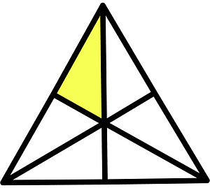 Yellow Triangle Fraction 1:6