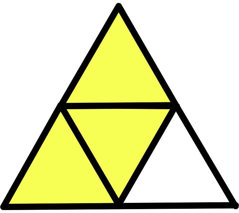 Yellow Triangle Fraction 3:4