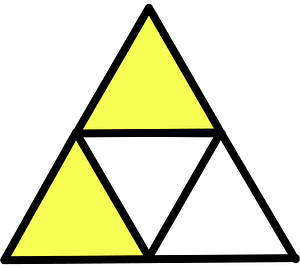 Yellow Triangle Fraction 2:4