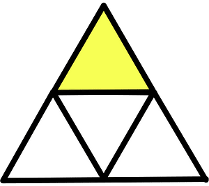 Yellow Triangle Fraction 1:4