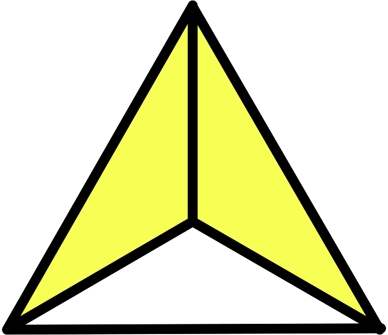 Yellow Triangle Fraction 2:3