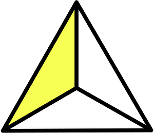 Yellow Triangle Fraction 1:3