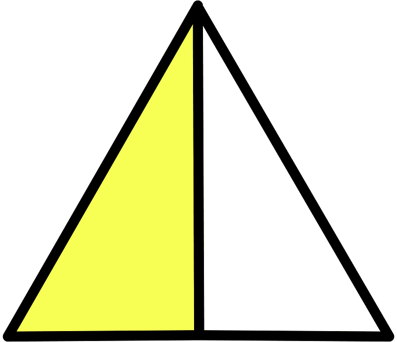 Yellow Triangle Fraction 1:2