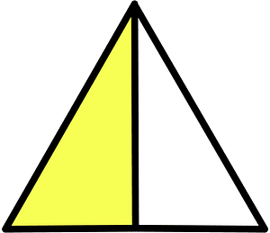 Yellow Triangle Fraction 1:2