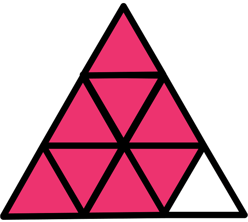 Pink Triangle Fraction 8:9