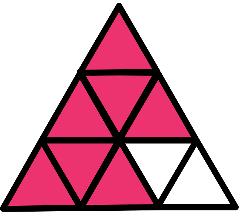 Pink Triangle Fraction 7:9