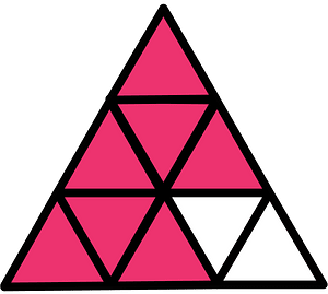 Pink Triangle Fraction 7:9