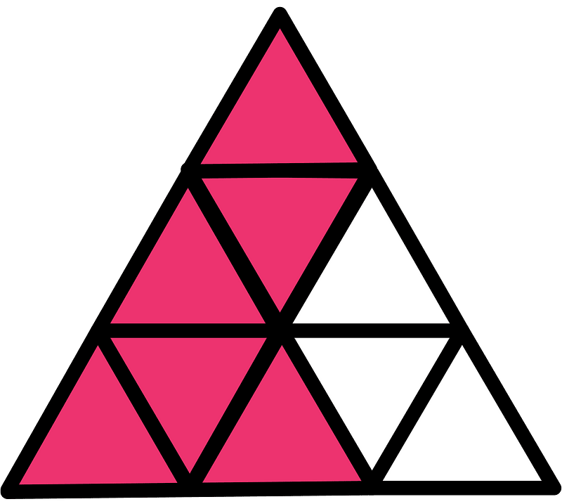 Pink Triangle Fraction 6:9