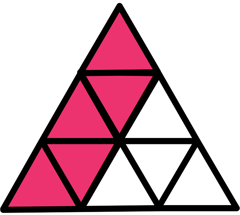 Pink Triangle Fraction 5:9