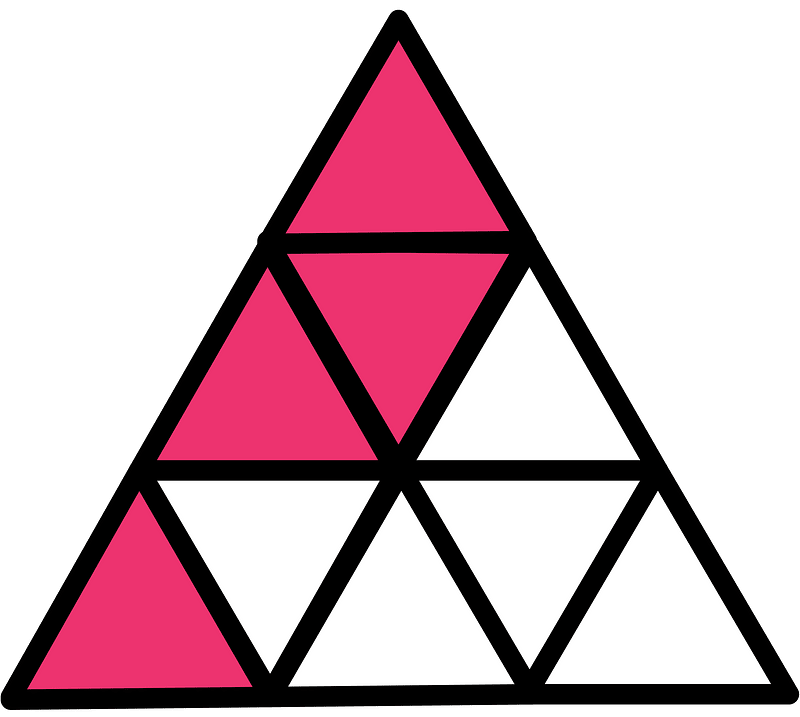 Pink Triangle Fraction 4:9