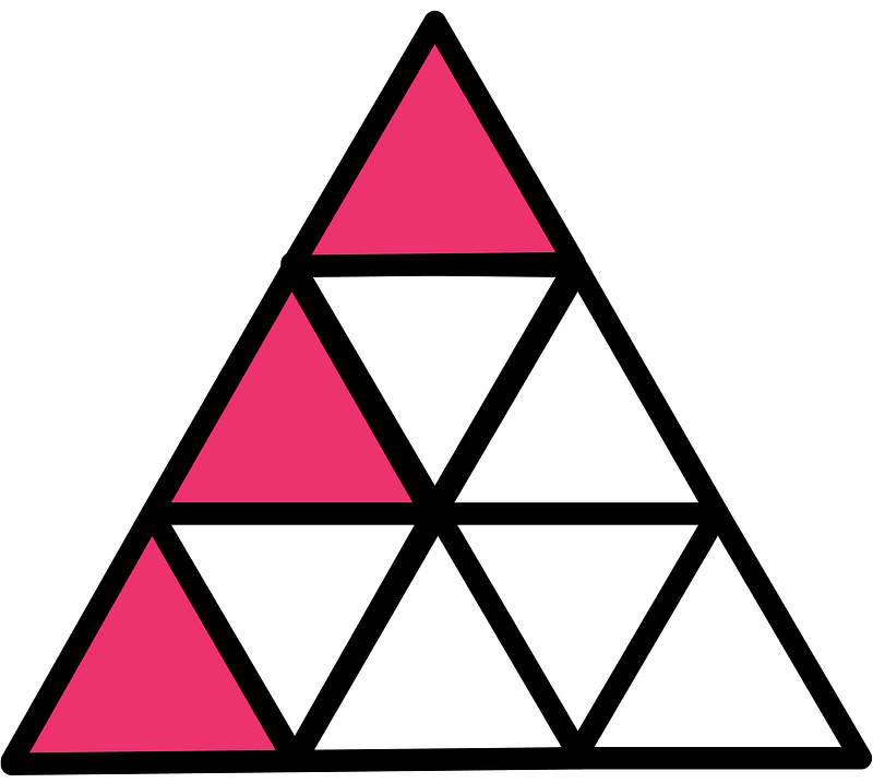 Pink Triangle Fraction 3:9
