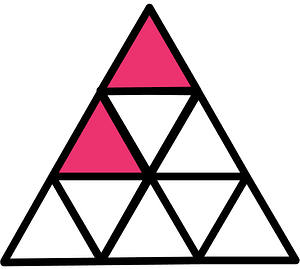 Pink Triangle Fraction 2:9