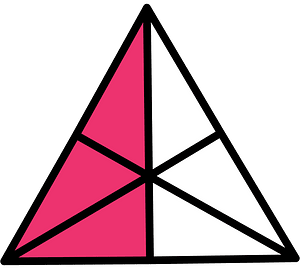 Pink Triangle Fraction 3:6