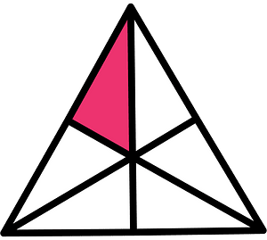 Pink Triangle Fraction 1:6