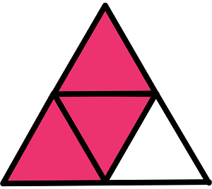 Pink Triangle Fraction 3:4