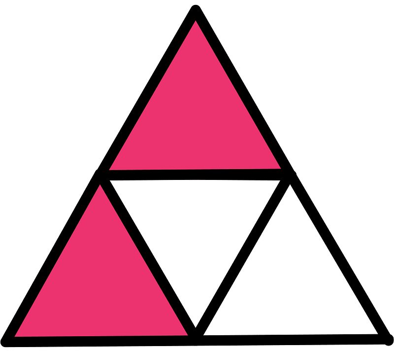 Pink Triangle Fraction 2:4