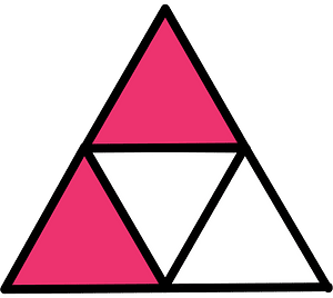 Pink Triangle Fraction 2:4