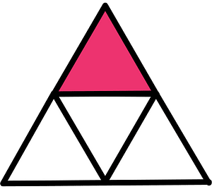 Pink Triangle Fraction 1:4