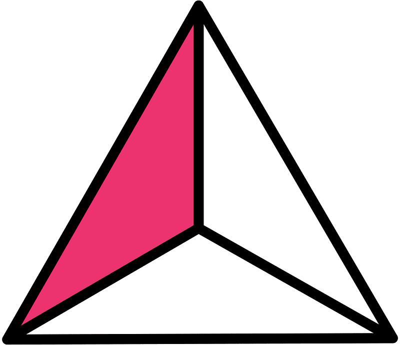 Pink Triangle Fraction 1:3
