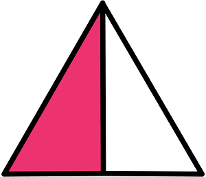 Pink Triangle Fraction 1:2