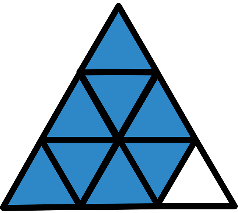 Blue Triangle Fraction 8:9